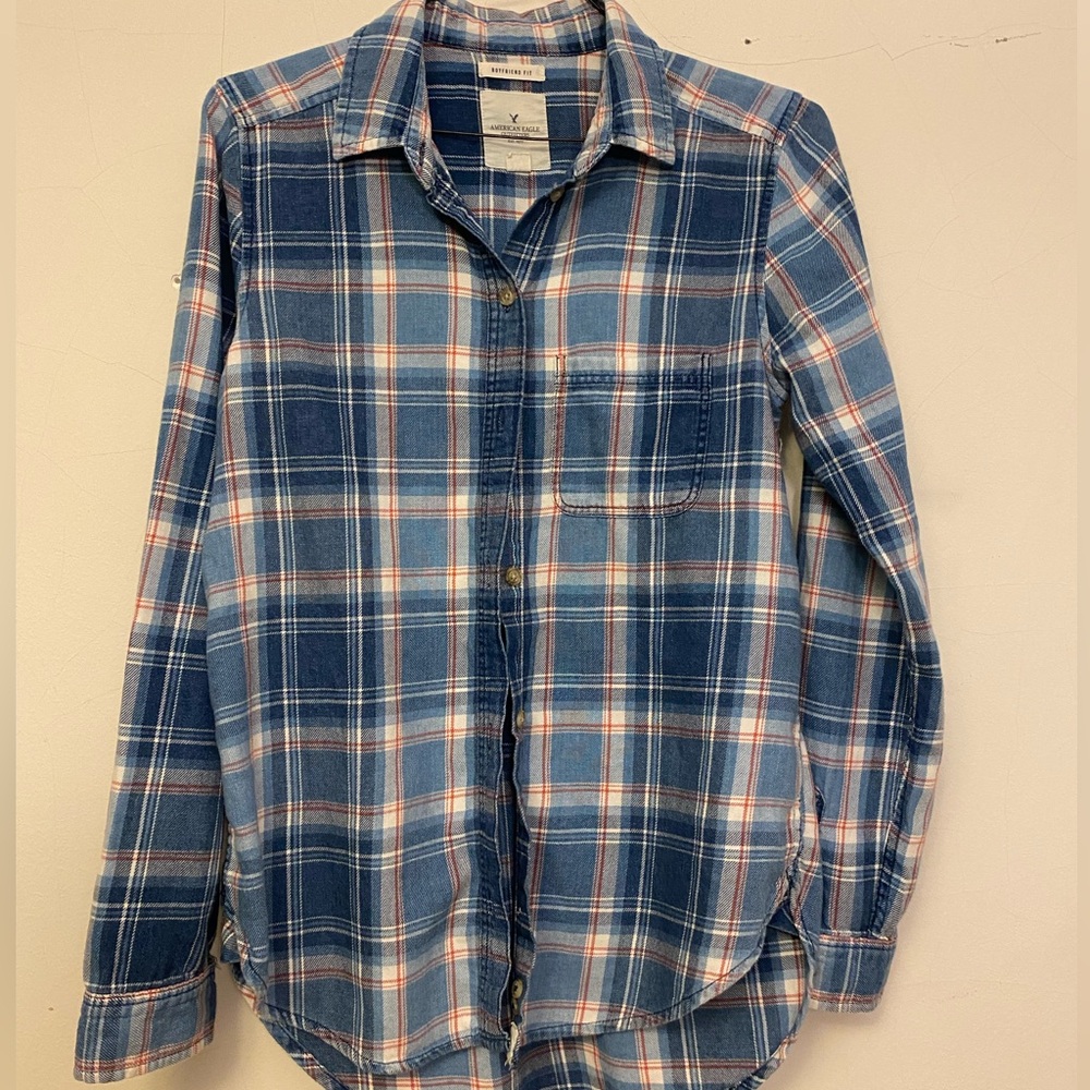 Softest, Cutest Plaid Button-Down AE Ever Made